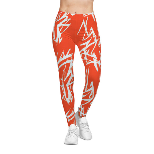 Pumpkin Scratches - AI Art - Women's Casual Leggings (AOP)