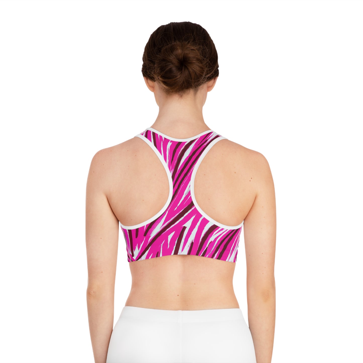 Hot Pink Streaks - AI Art - Sports Bra (AOP)