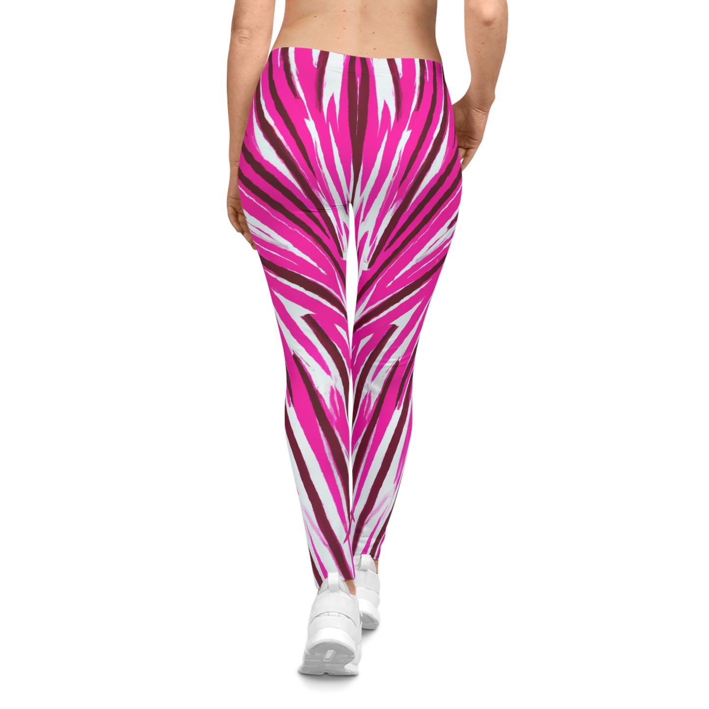 Hot Pink Streaks - AI Art - Women's Casual Leggings (AOP)