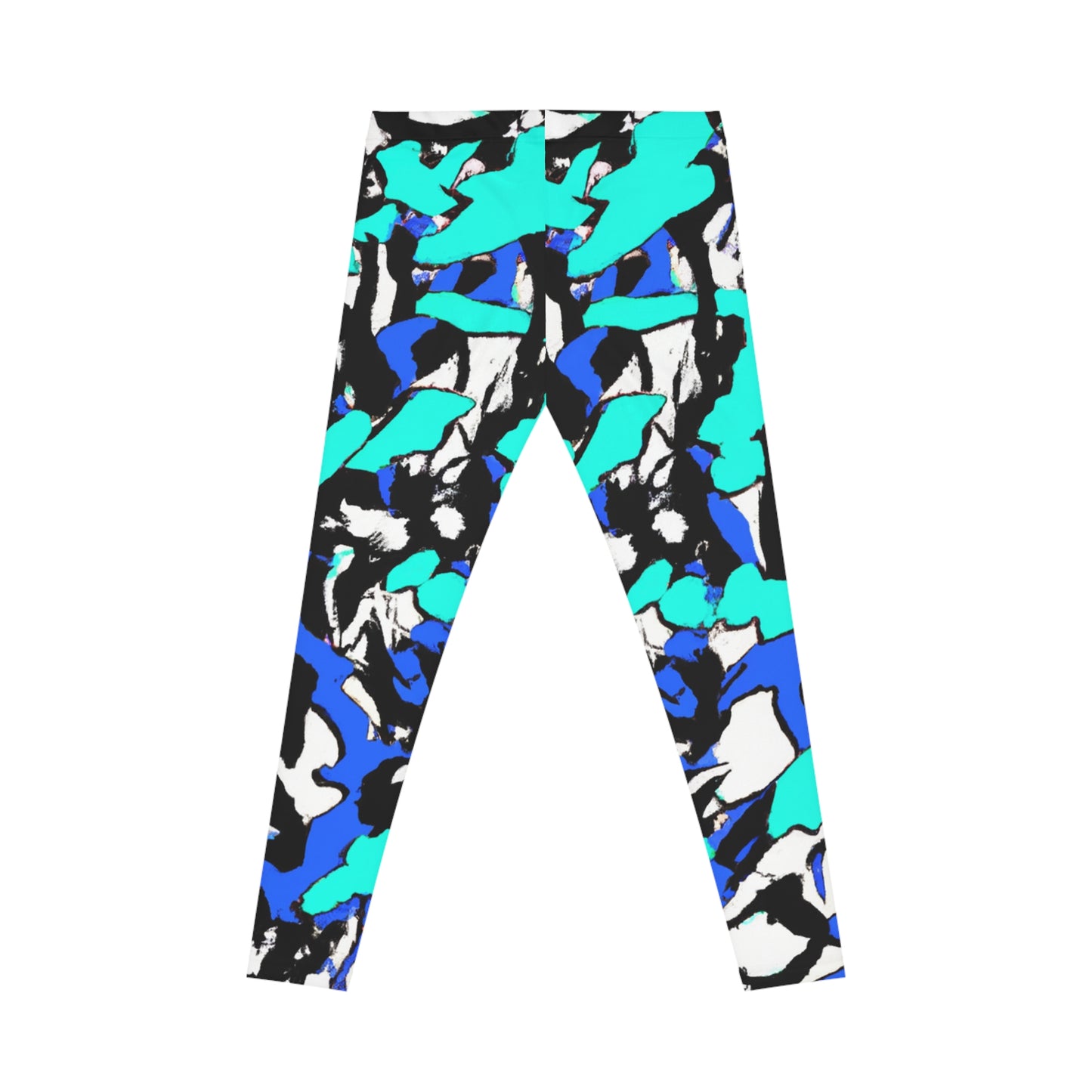 Turquoise & Blue Paint Markers - AI Art - Women's Casual Leggings (AOP)