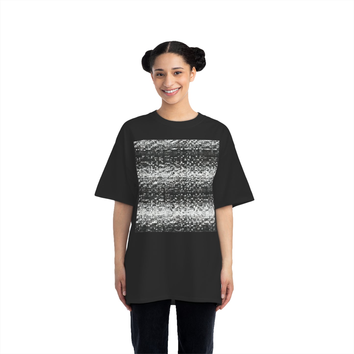 Old School TV Static - AI Art - Beefy-T®  Short-Sleeve T-Shirt (Sizes S-6XL, Choose from Black, White, & Grey Shirt Colors)