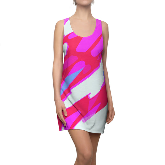 80's Pop Girl - AI Art - Women's Cut & Sew Racerback Dress