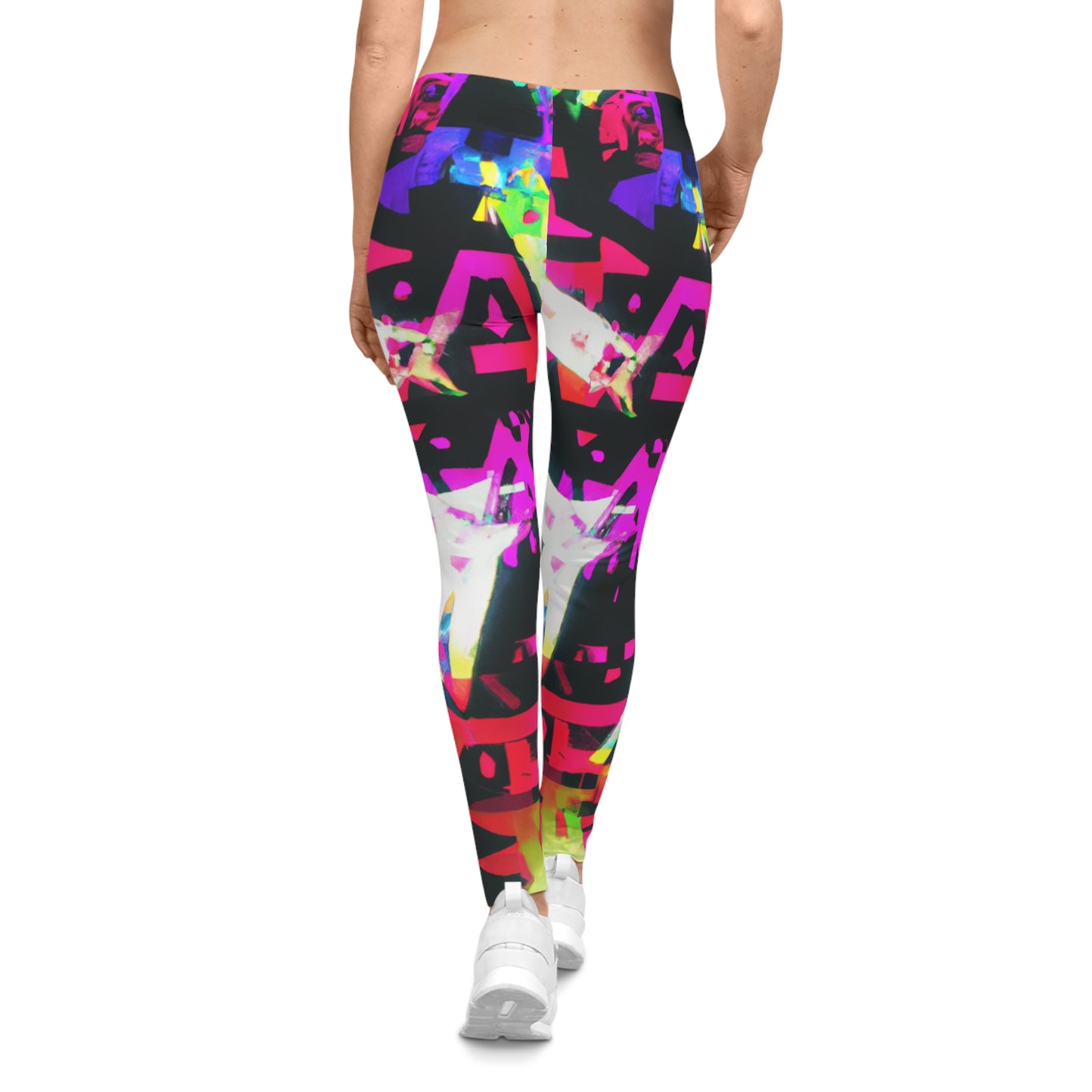 Neon Paintbrush - AI Art - Women's Casual Leggings (AOP)