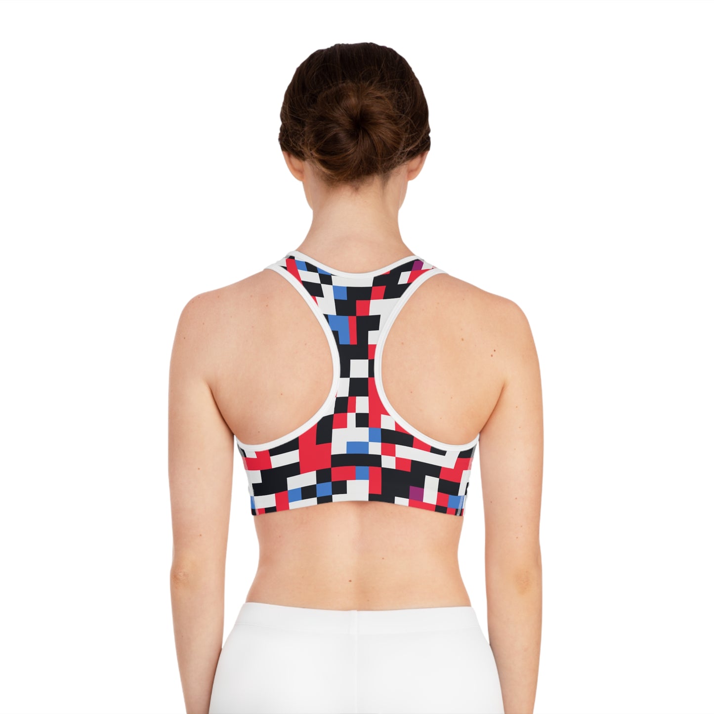 Colorful Pixelation 1 - AI Art - Sports Bra (AOP)