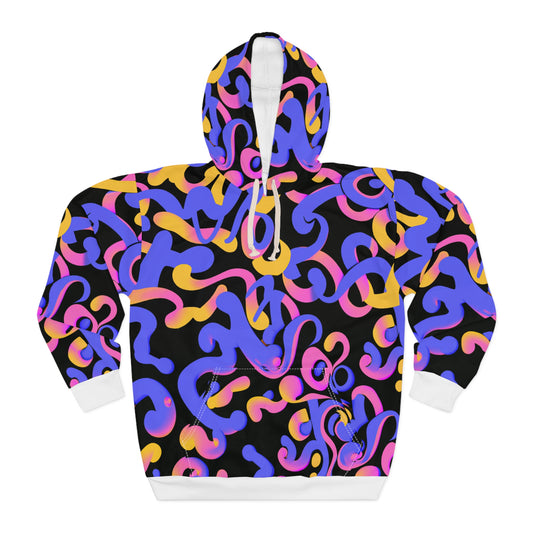 Psychedelic Octopus - AI Art - Unisex Pullover Hoodie (AOP)