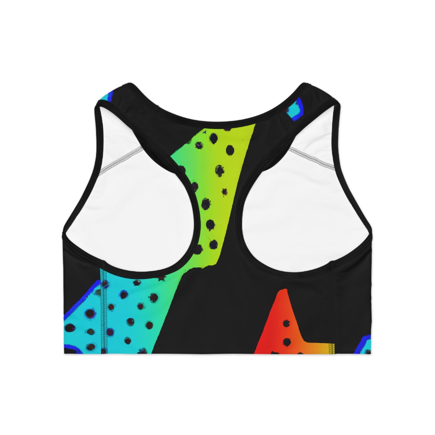 RGB Neon Comic Style w/ Polka Dots - AI Art - Sports Bra (AOP)