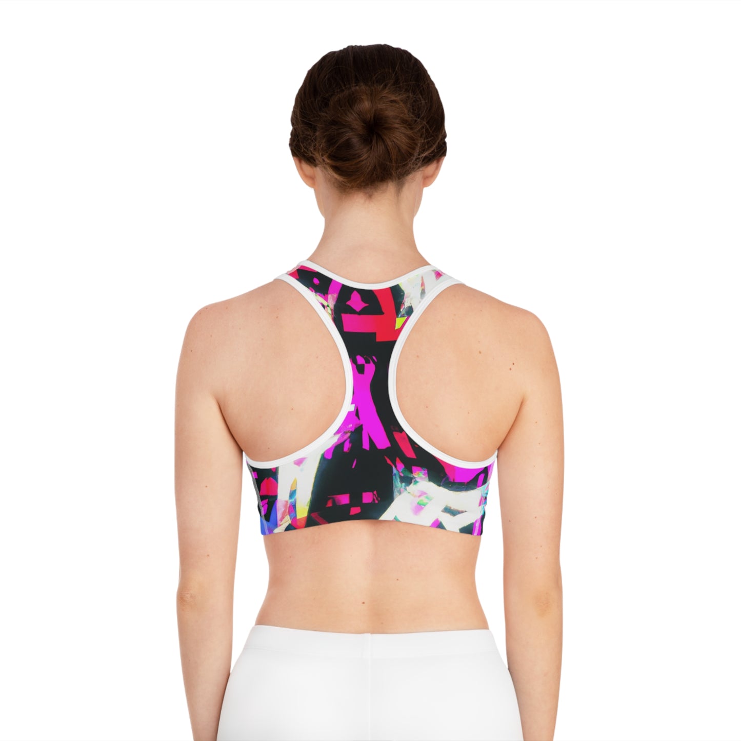 Neon Paintbrush - AI Art - Sports Bra (AOP)