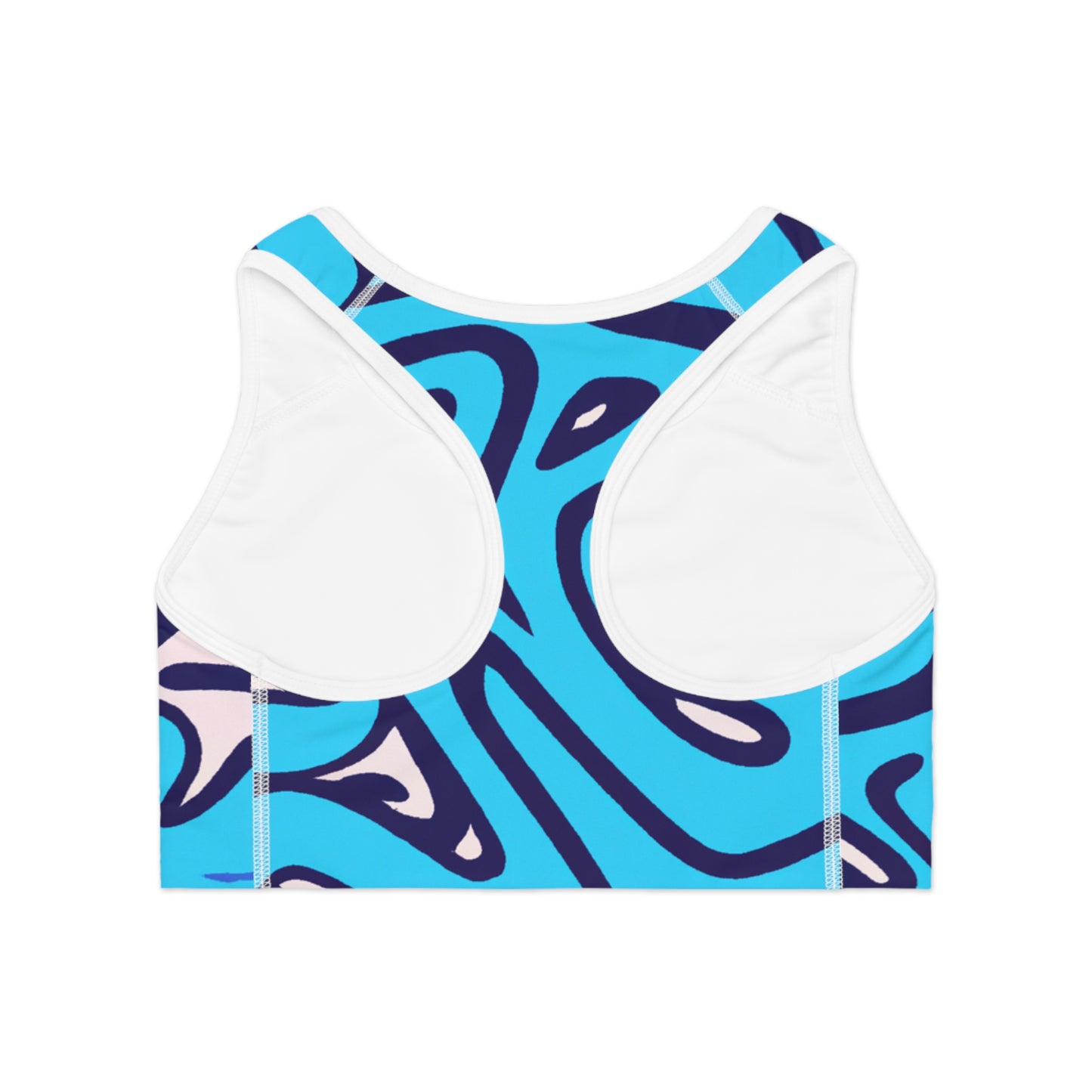 Aqua Swirl - AI Art - Sports Bra (AOP)