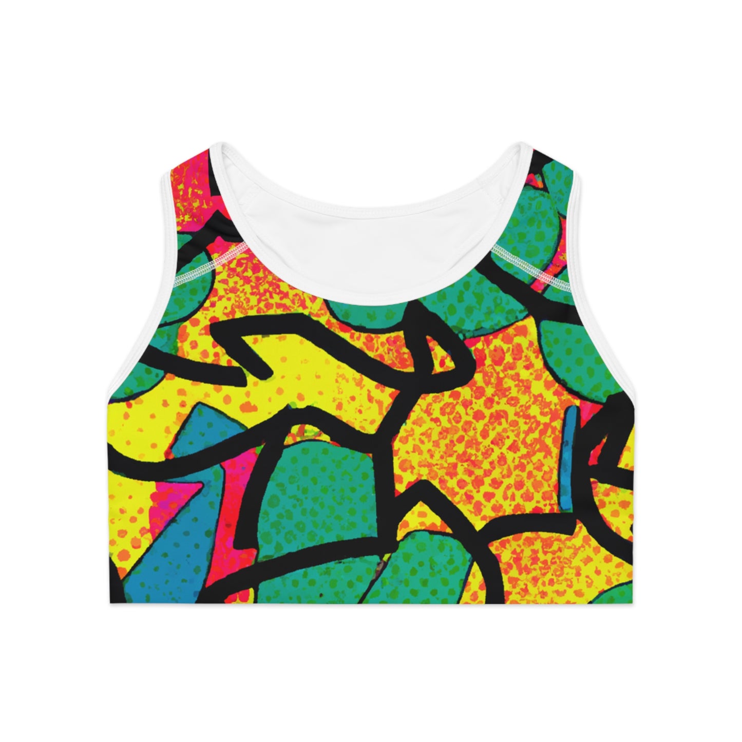 OG Comic Book Style Green-Yellow-Black-Etc - AI Art - Sports Bra (AOP)