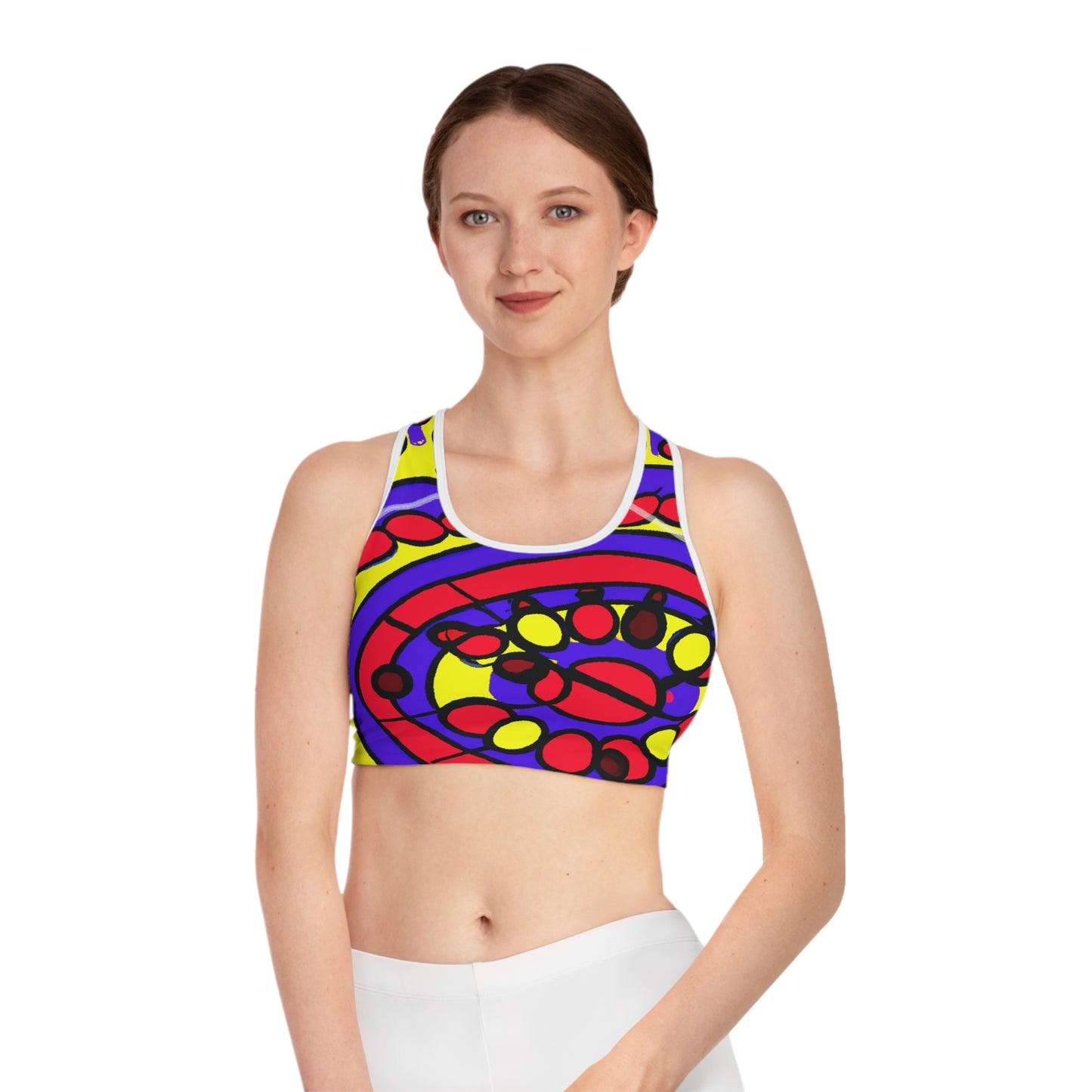 Psychedelic Comic Solar System - AI Art - Sports Bra - Made in USA