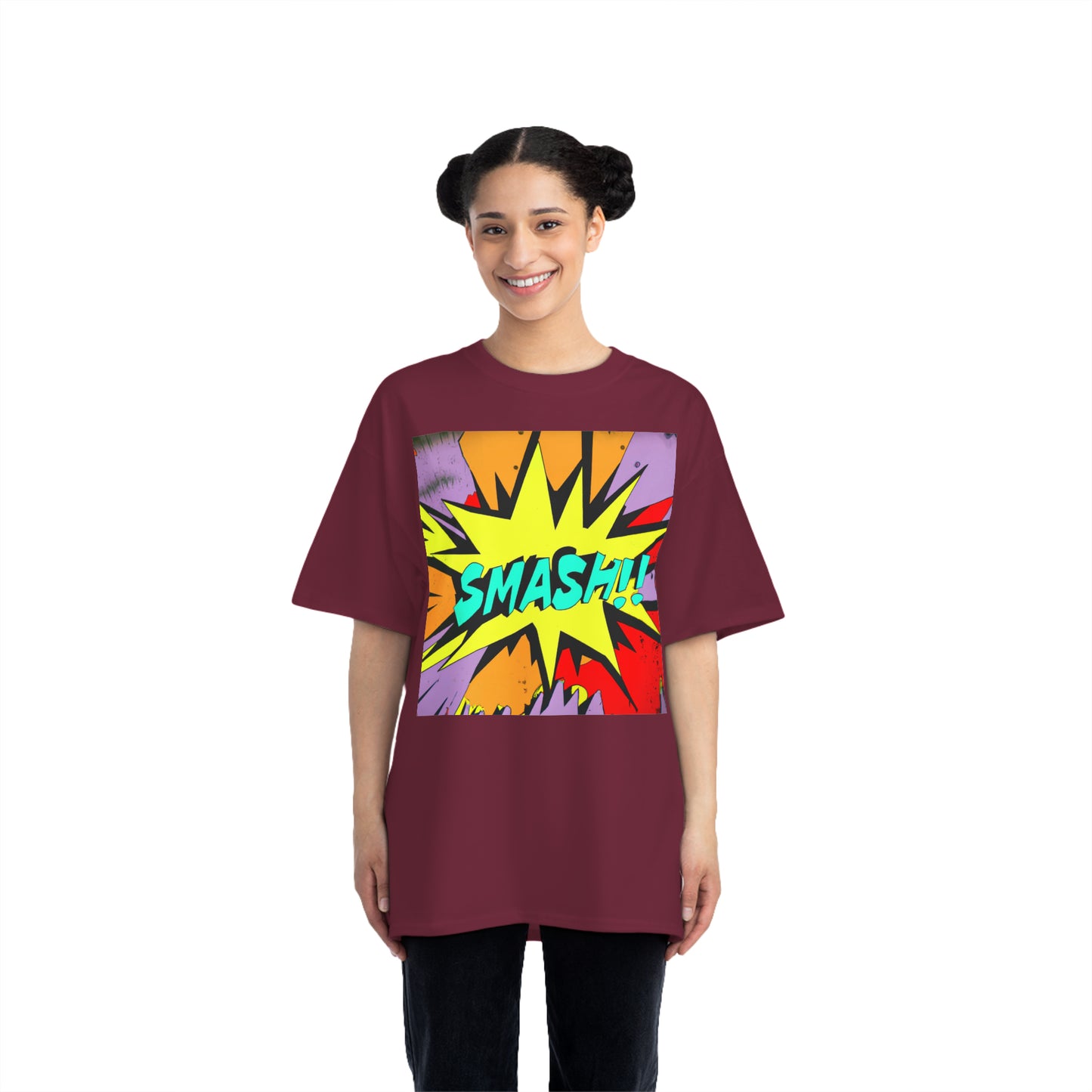 Smash Comic Logo - AI Art - Beefy-T®  Short-Sleeve T-Shirt (Sizes S-6XL, Multiple Shirt Colors Available)