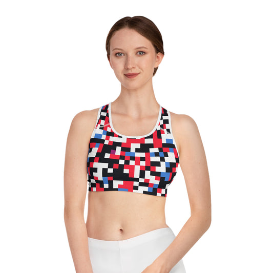 Colorful Pixelation 1 - AI Art - Sports Bra (AOP)