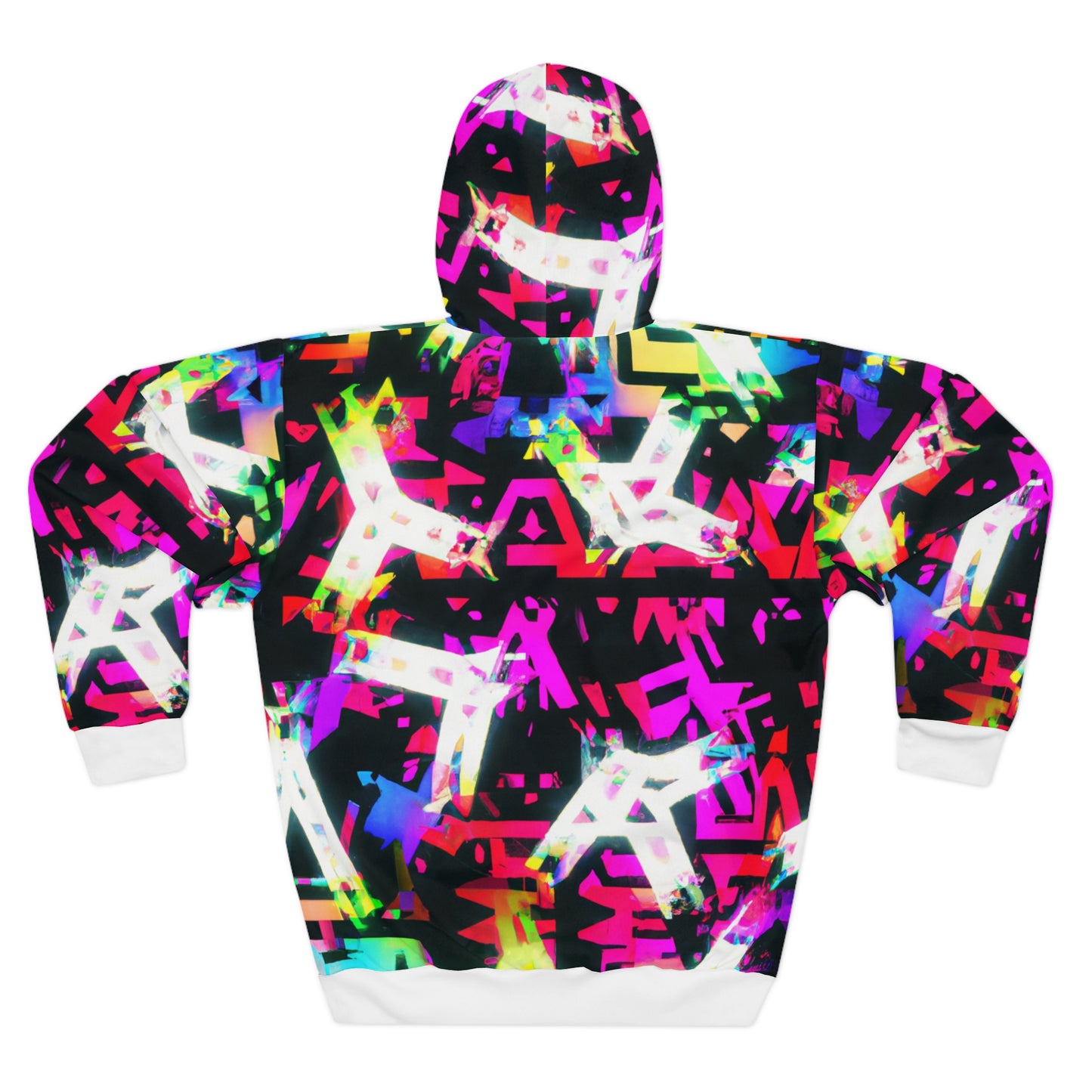 Neon Paintbrush (White Trim) - AI Art - Unisex Pullover Hoodie (AOP)