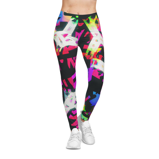 Neon Paintbrush - AI Art - Women's Casual Leggings (AOP)