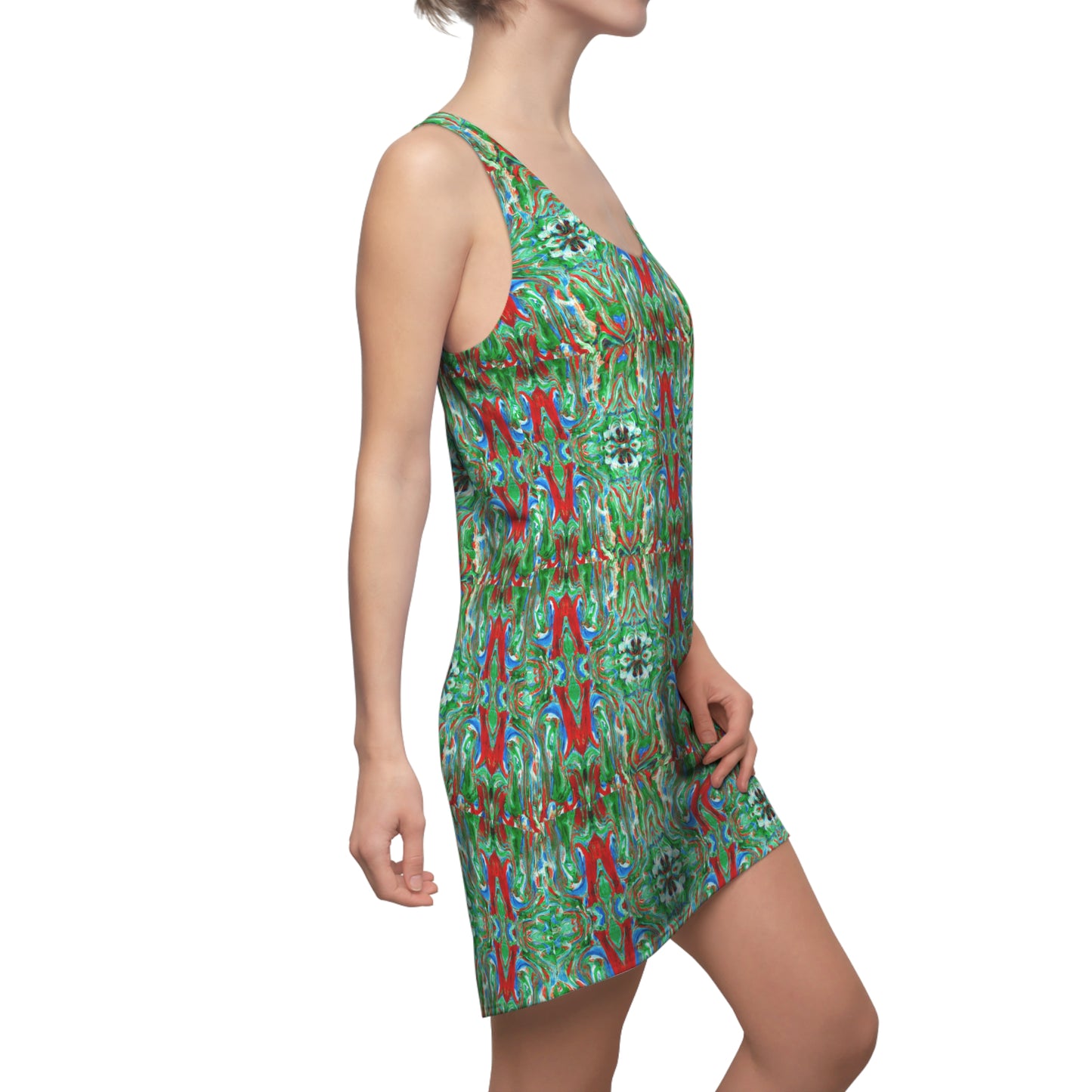 Kaleidoscope 2 - AI Art - Women's Cut & Sew Racerback Dress