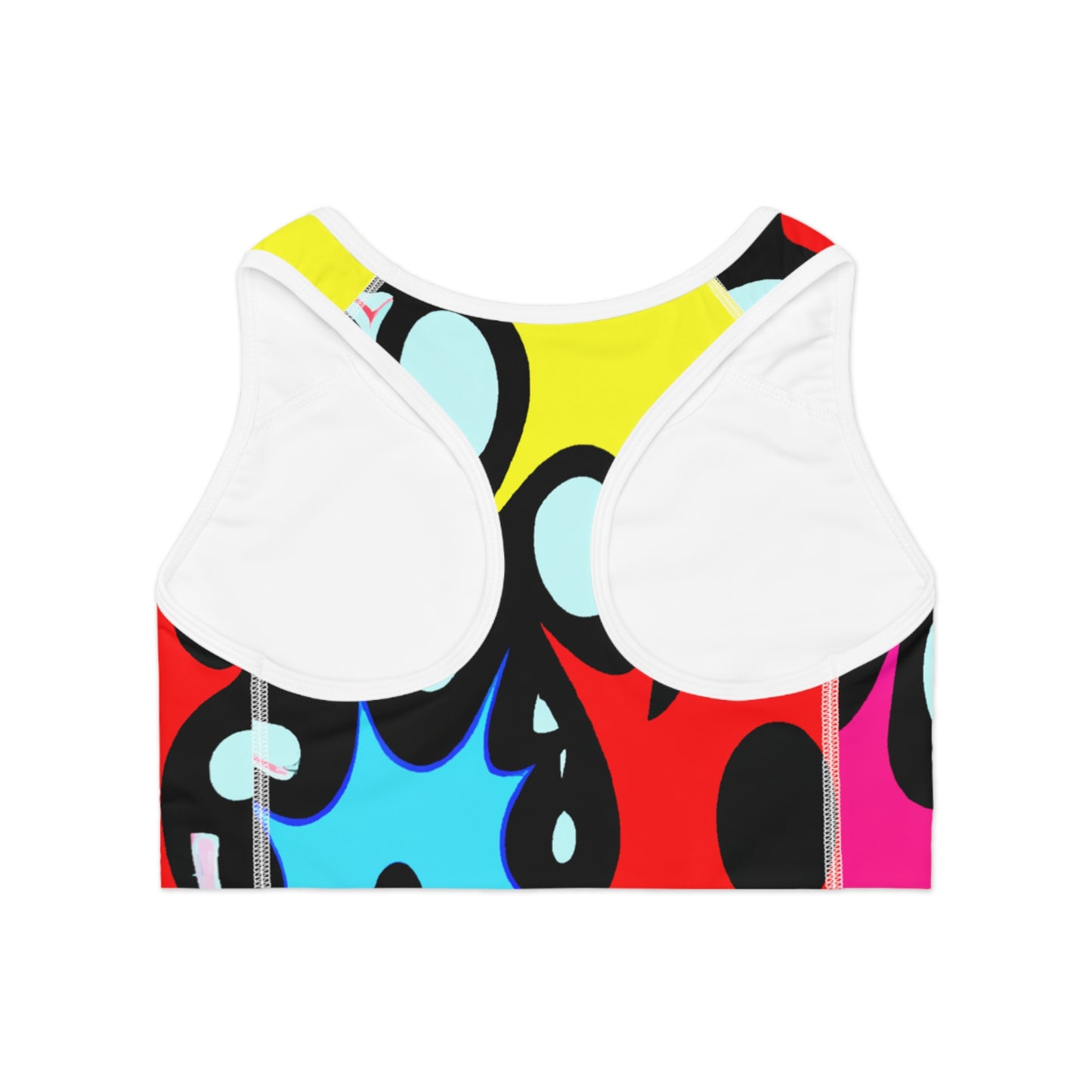 Blue & Red Cartoon Saw Blades - AI Art - Sports Bra (AOP)