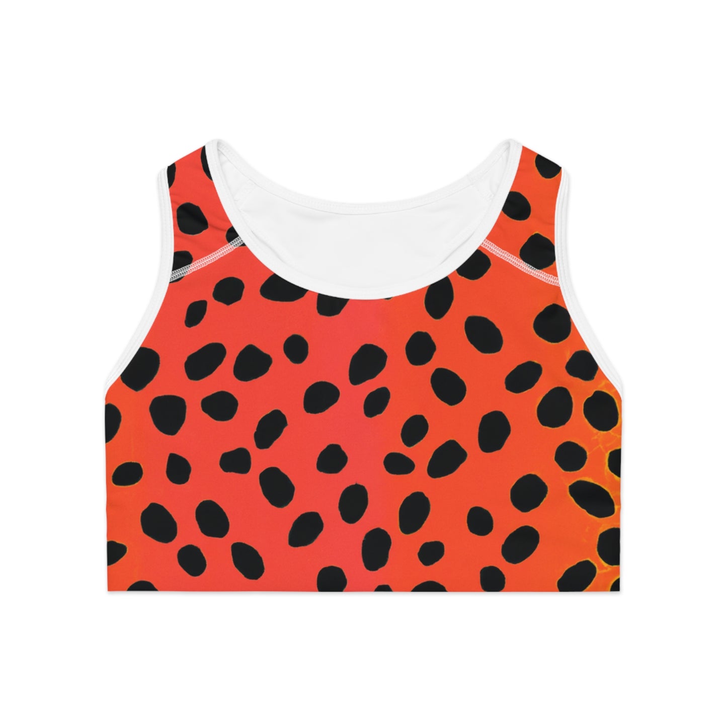 Orange Leopard - AI Art - Sports Bra (AOP)