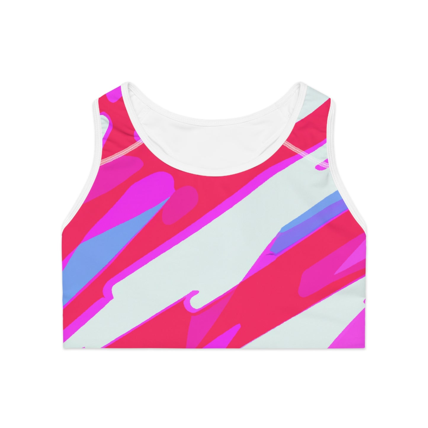 80's Workout Splash - AI Art - Sports Bra (AOP)