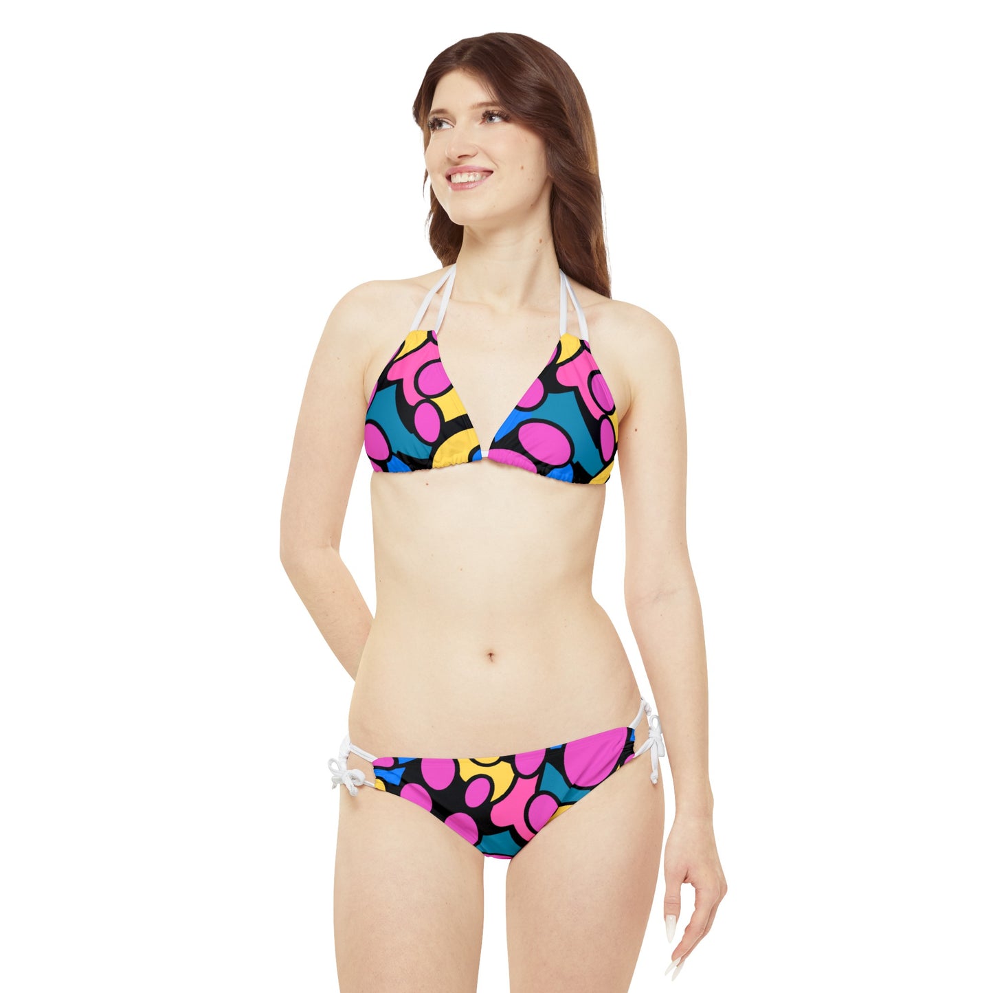 Cartoon Jellybeans - AI Art - Strappy Bikini Set