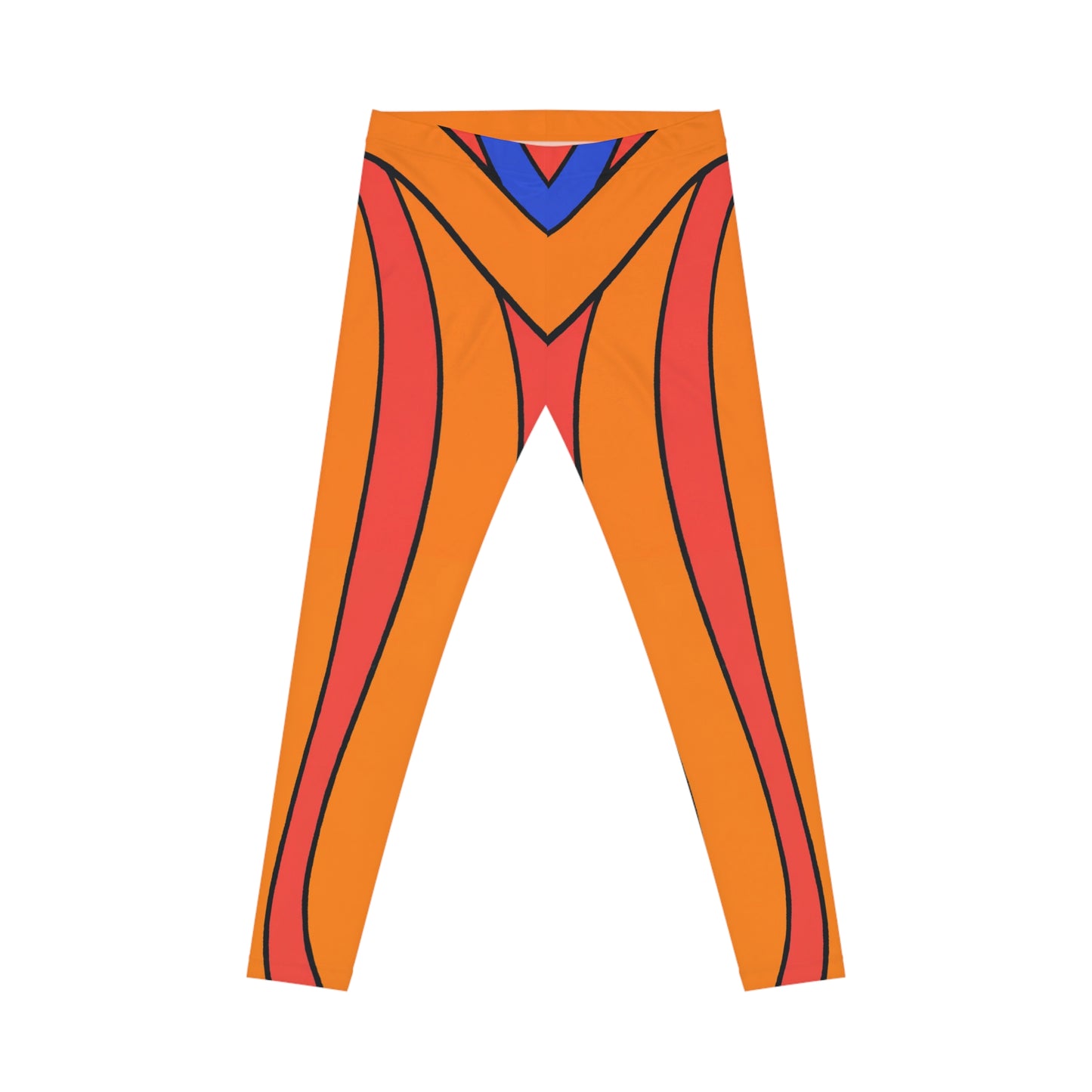 Orange Wave - AI Art - Women's Casual Leggings (AOP)