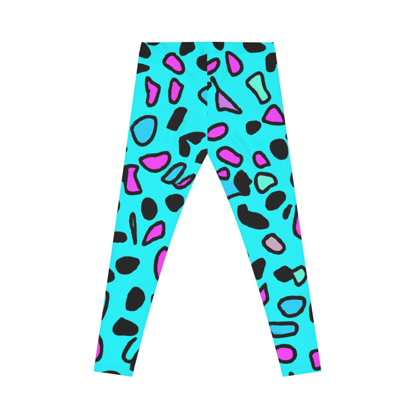 Turquoise Leopard - AI Art - Women's Casual Leggings (AOP)