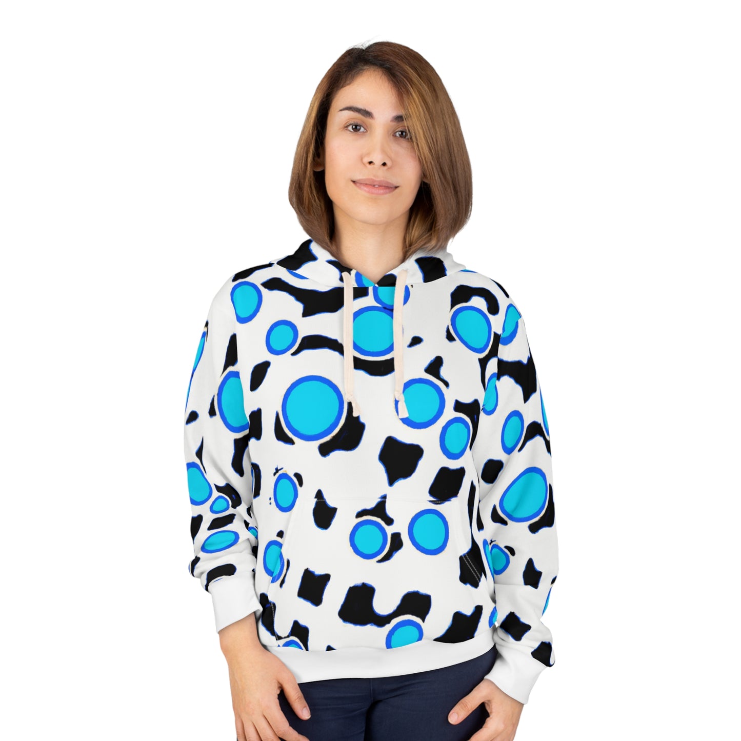 Blue Leopard - AI Art - Unisex Pullover Hoodie (AOP)