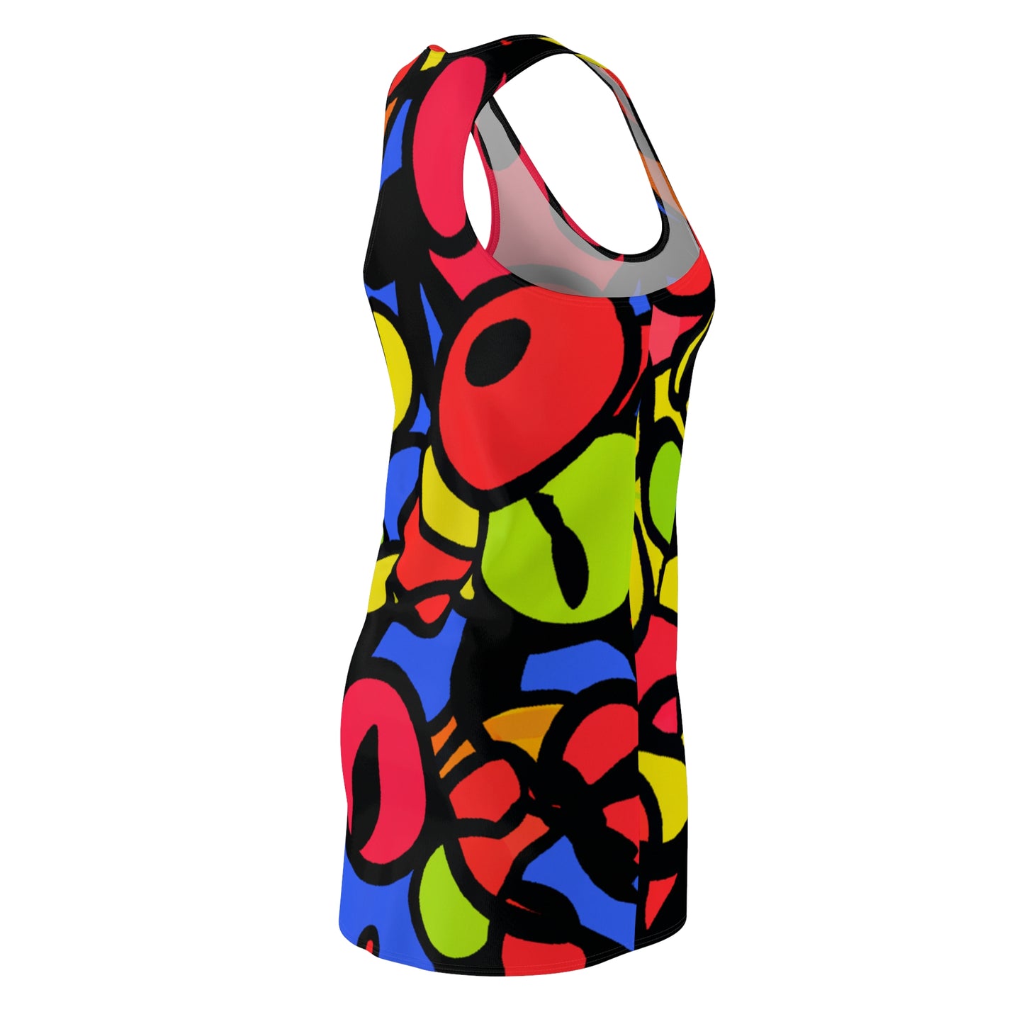 Cartoon Eyes - AI Art - Women's Cut & Sew Racerback Dress (AOP)