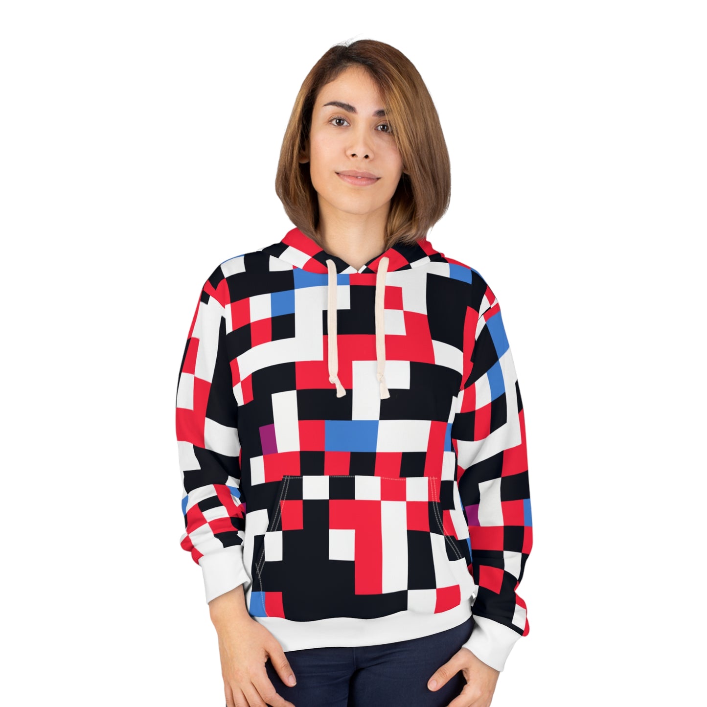 Colorful Pixelation - AI Art - Unisex Pullover Hoodie (AOP)