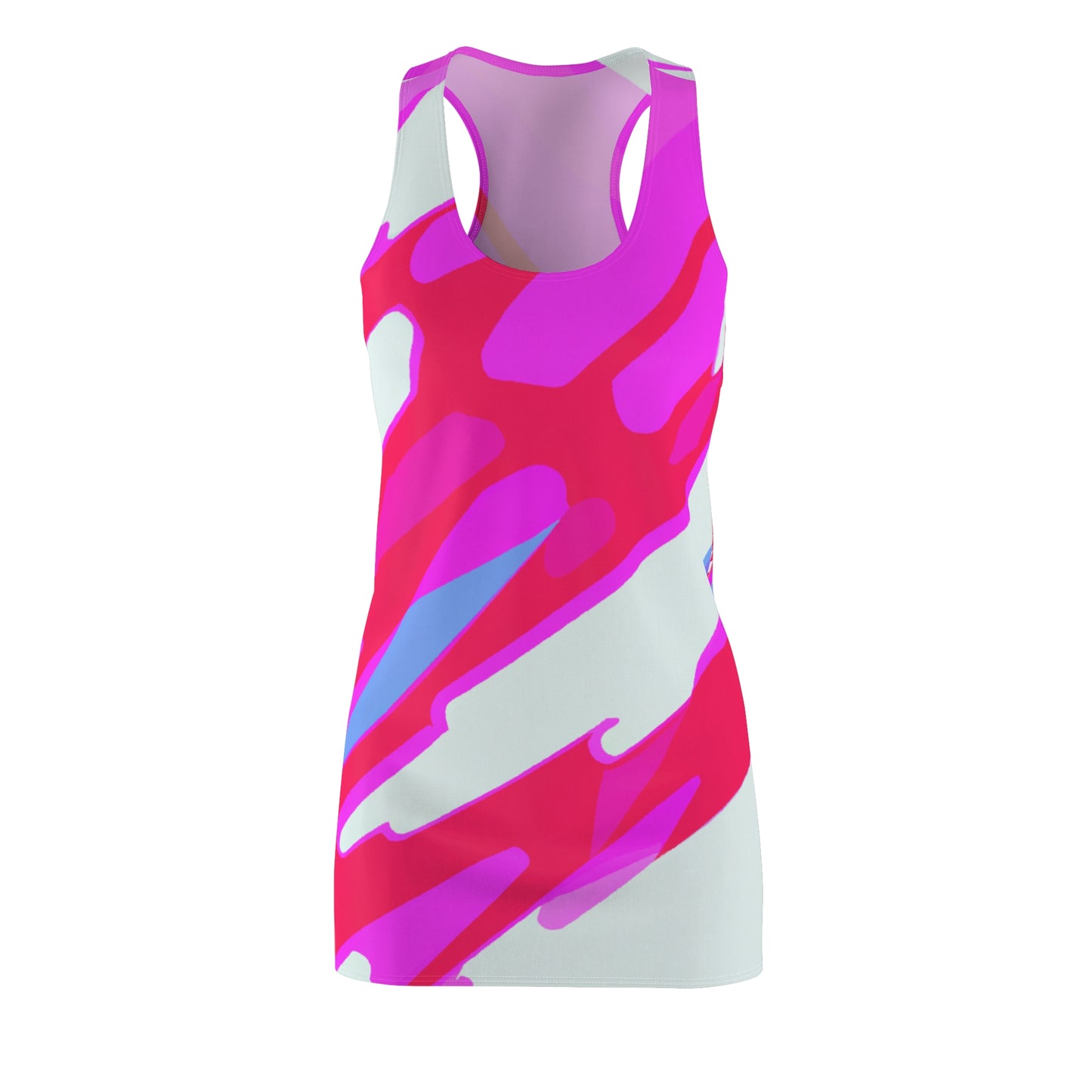 80's Pop Girl - AI Art - Women's Cut & Sew Racerback Dress