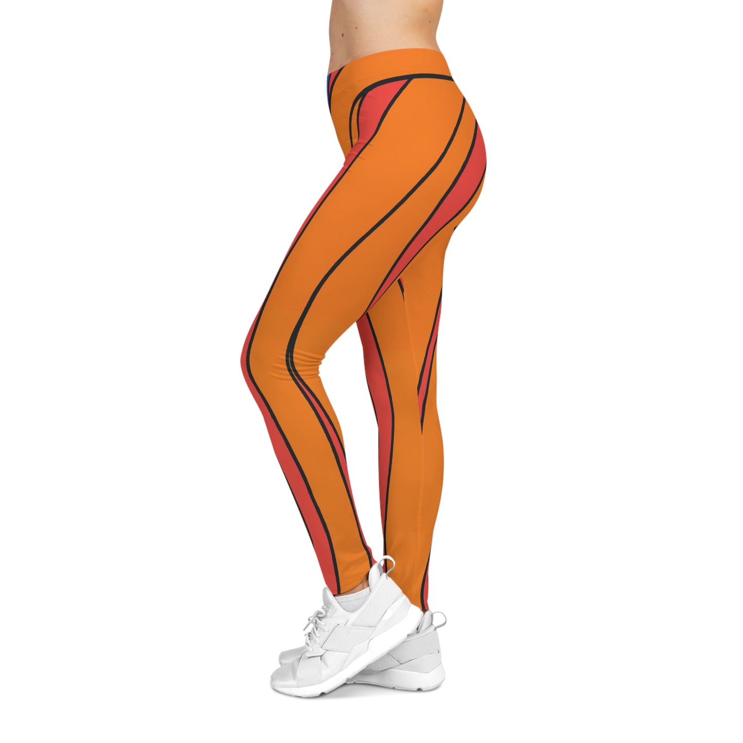 Orange Wave - AI Art - Women's Casual Leggings (AOP)