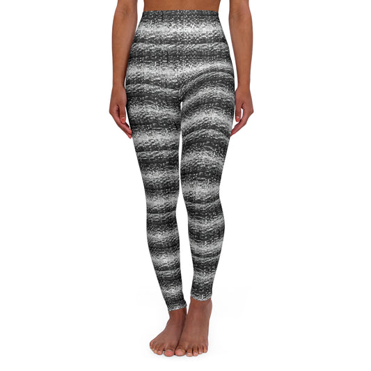 Old School TV Static - AI Art - High Waisted Yoga Leggings (AOP)