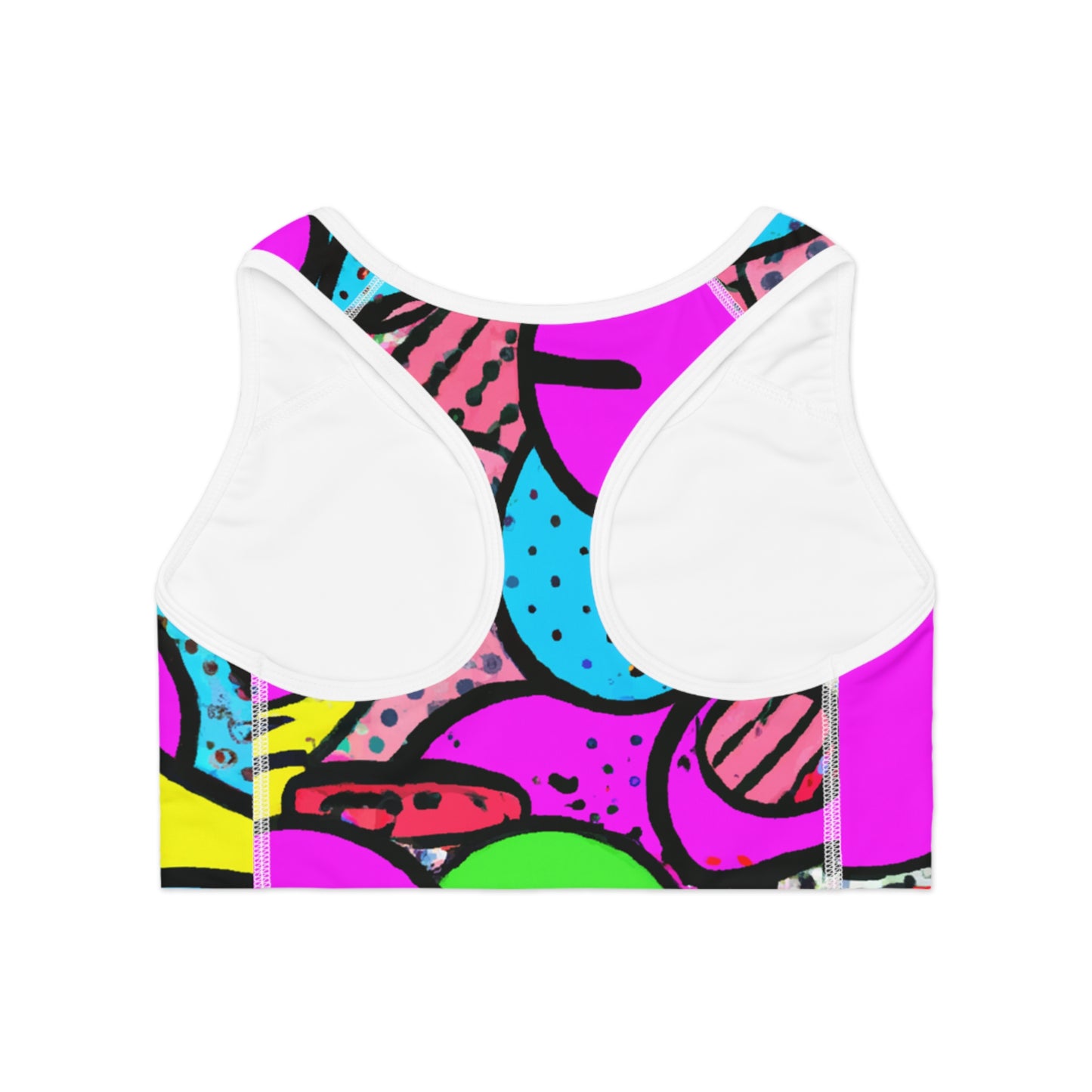 Purple & Green Comic Fun - AI Art - Sports Bra (AOP)