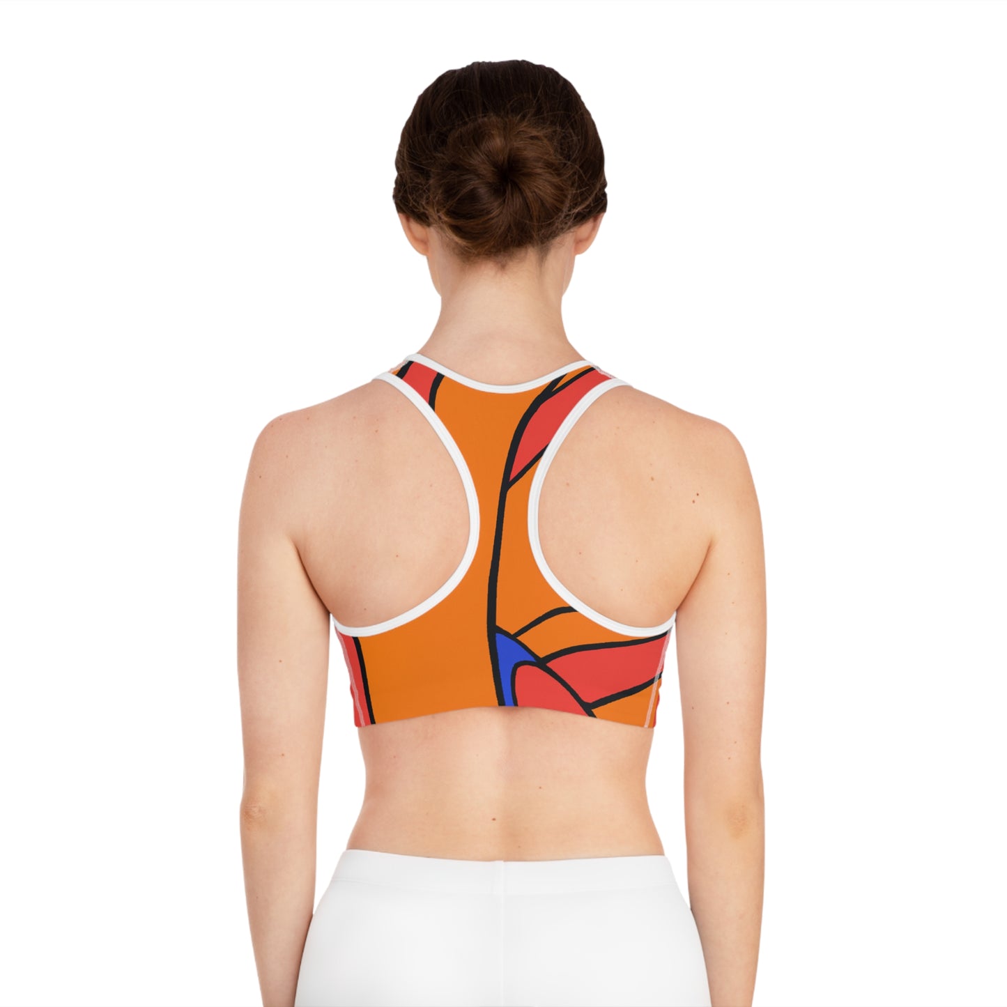 Orange Wave - AI Art - Sports Bra (AOP)