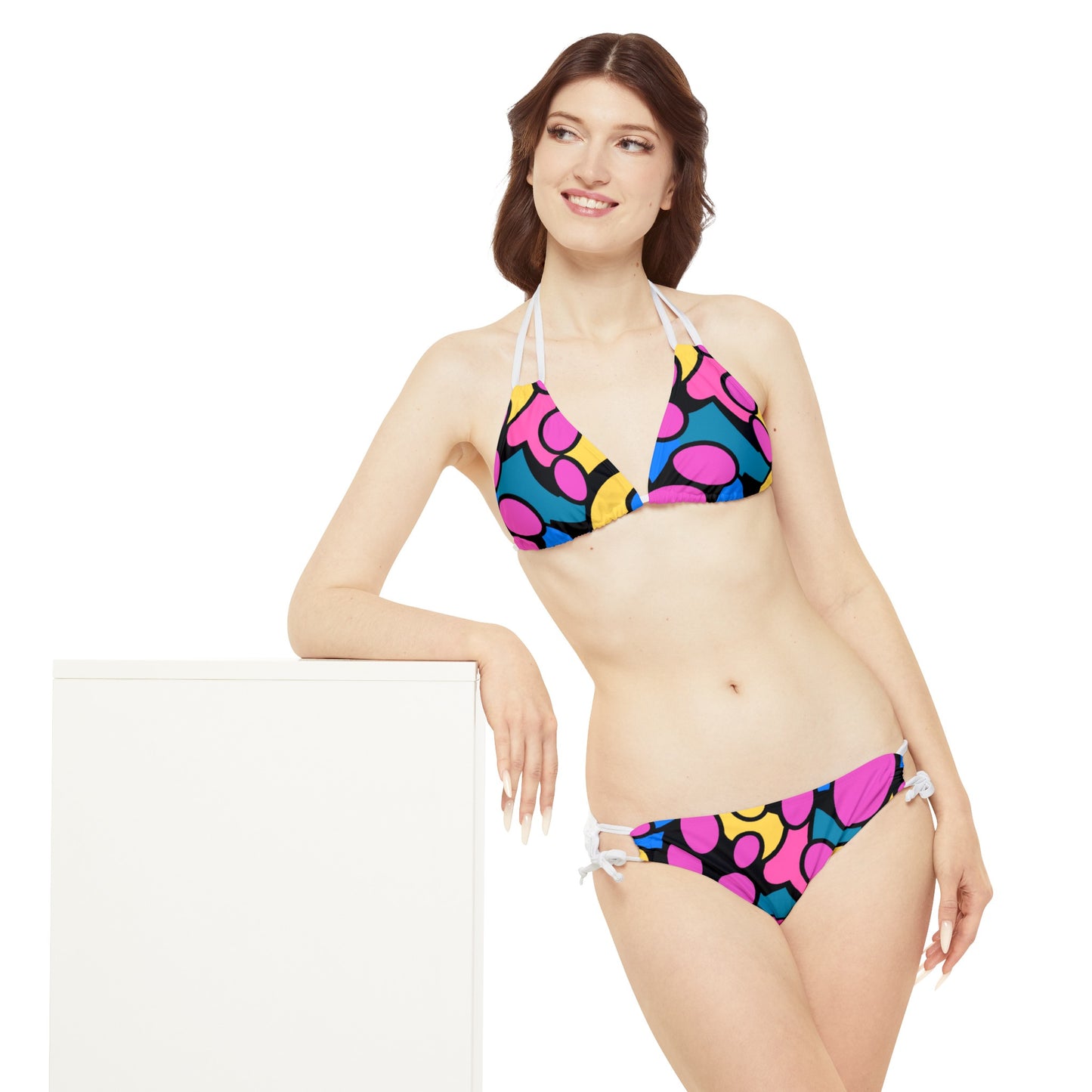 Cartoon Jellybeans - AI Art - Strappy Bikini Set