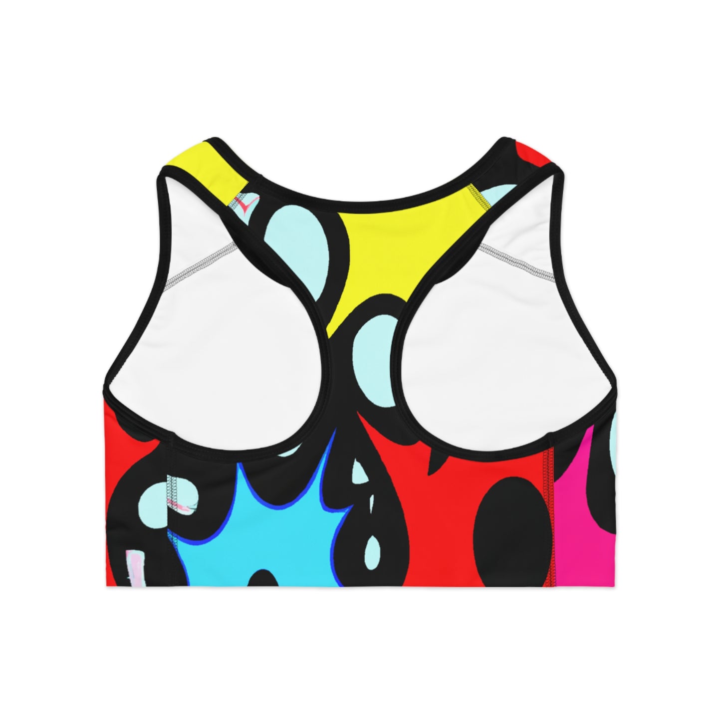 Blue & Red Cartoon Saw Blades - AI Art - Sports Bra (AOP)