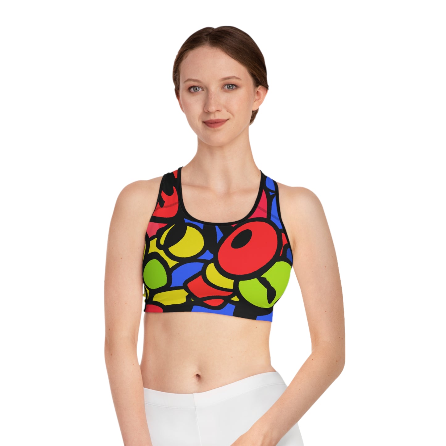 Cartoon Eyes - AI Art - Sports Bra - Made in USA