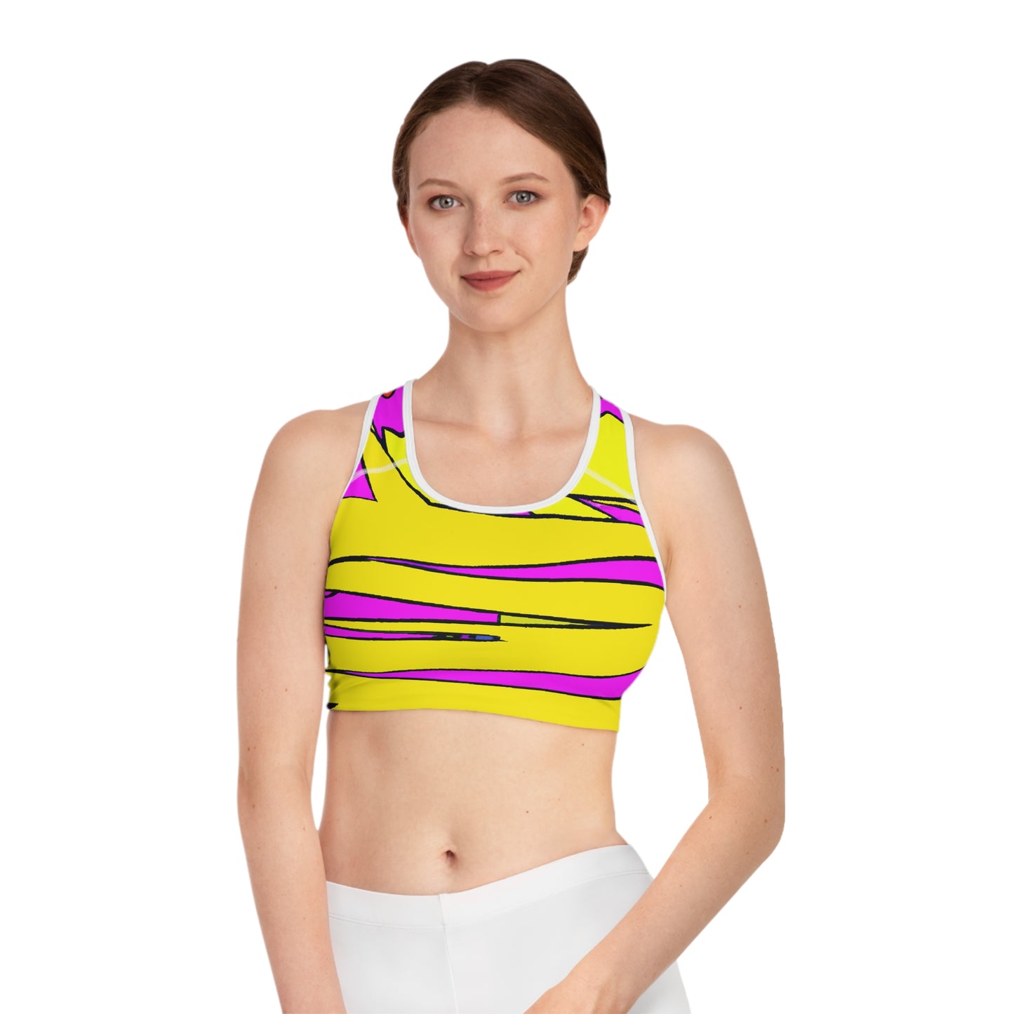 Pink Lemonade Thunder 2 - AI Art - Sports Bra (AOP) - Made in USA