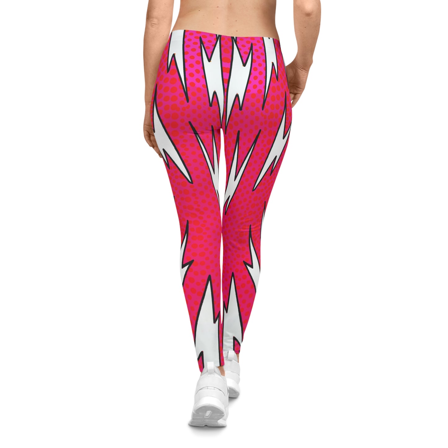 White Cherry Thunderbolts - AI Art - Women's Casual Leggings (AOP)