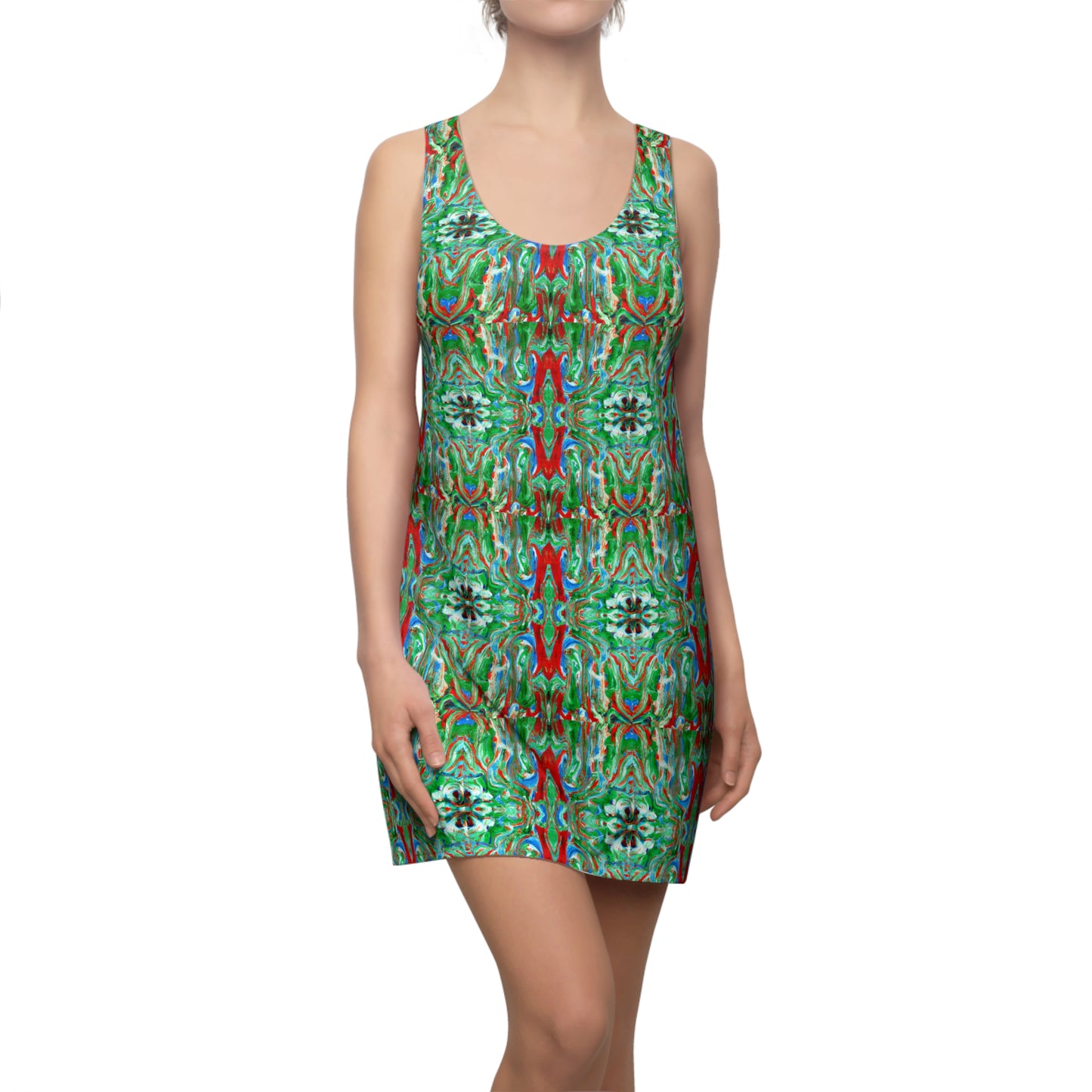 Kaleidoscope 2 - AI Art - Women's Cut & Sew Racerback Dress