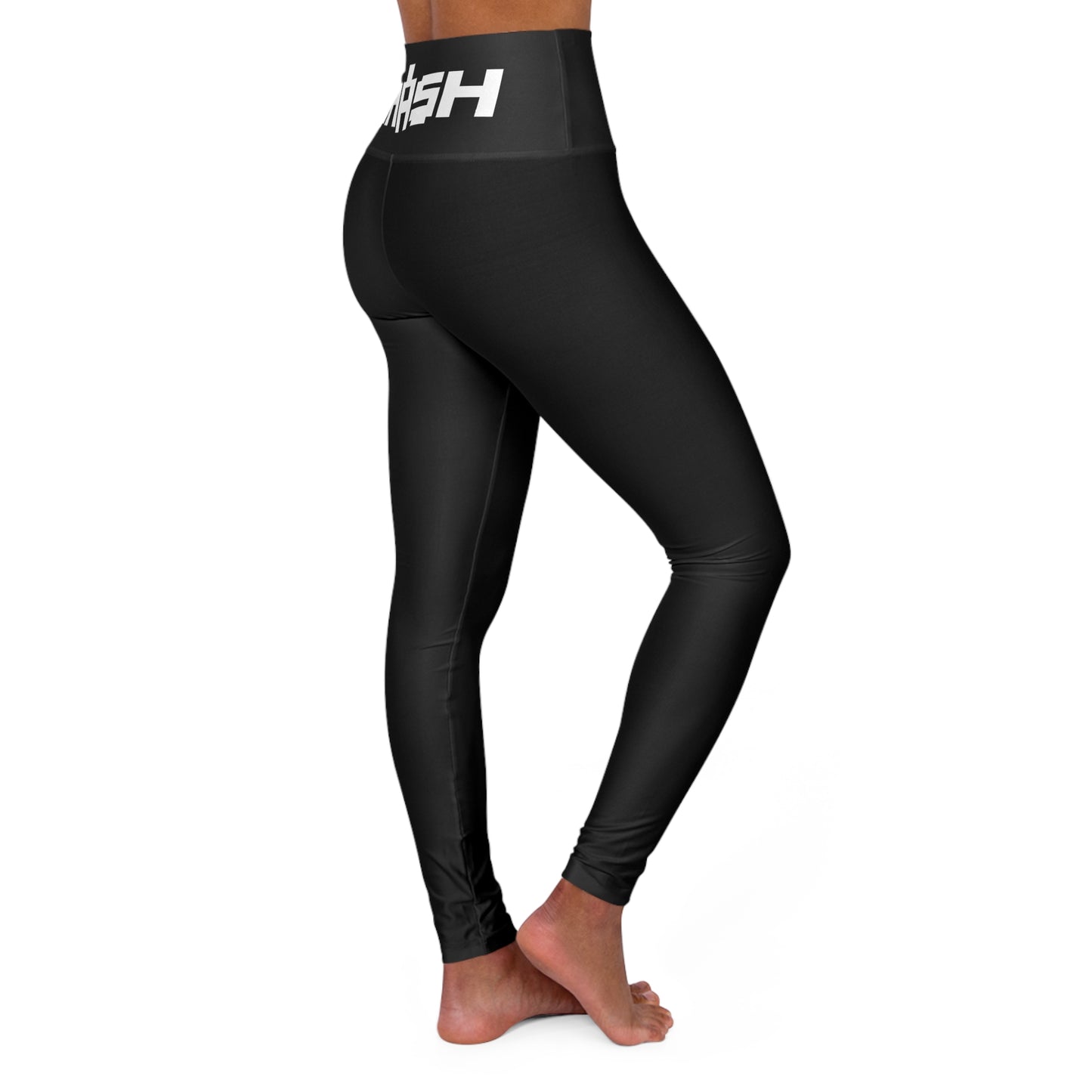 SMASH 8-bit Logo - AI Art - High Waisted Yoga Leggings