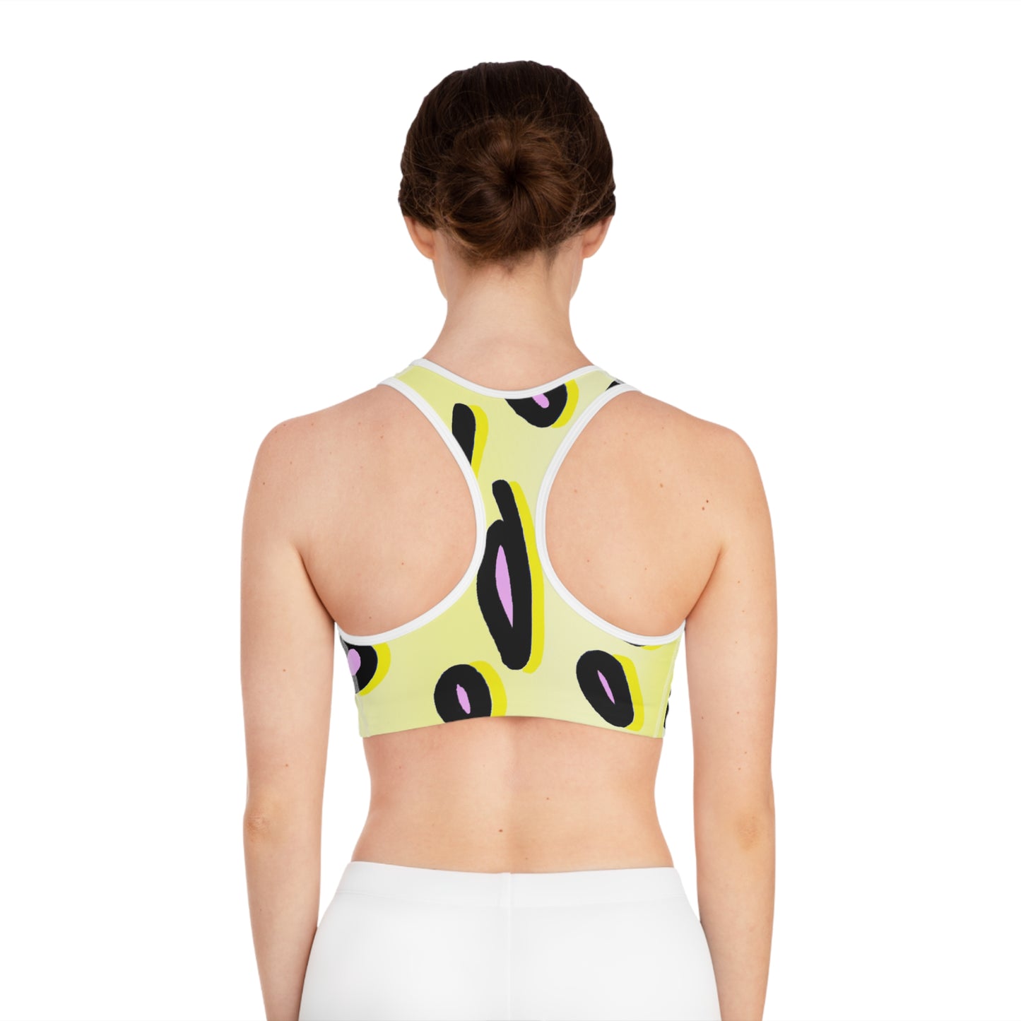 Lemon Black & Pink - AI Art - Sports Bra (AOP)