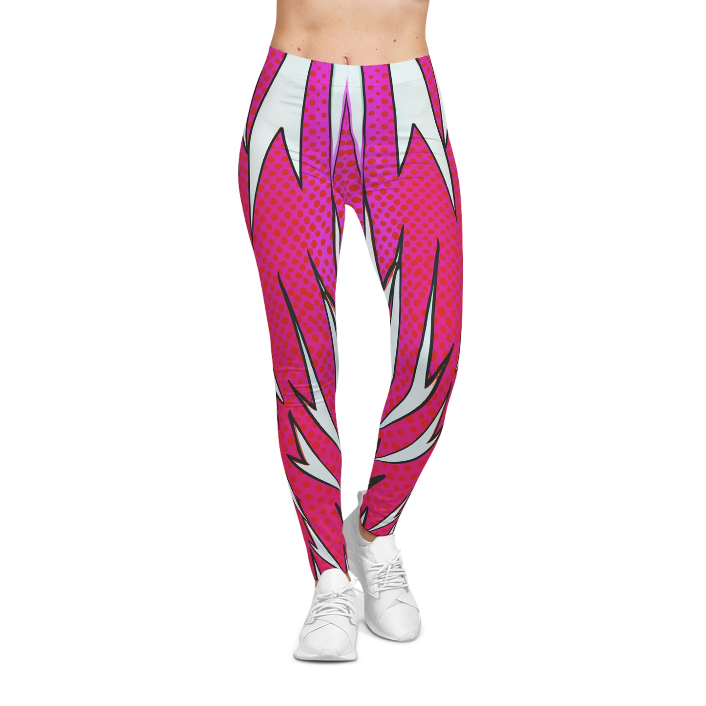 White Cherry Thunderbolts - AI Art - Women's Casual Leggings (AOP)