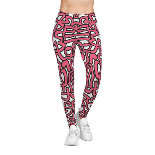 Pink Pretzels 2 - AI Art - Women's Casual Leggings (AOP)