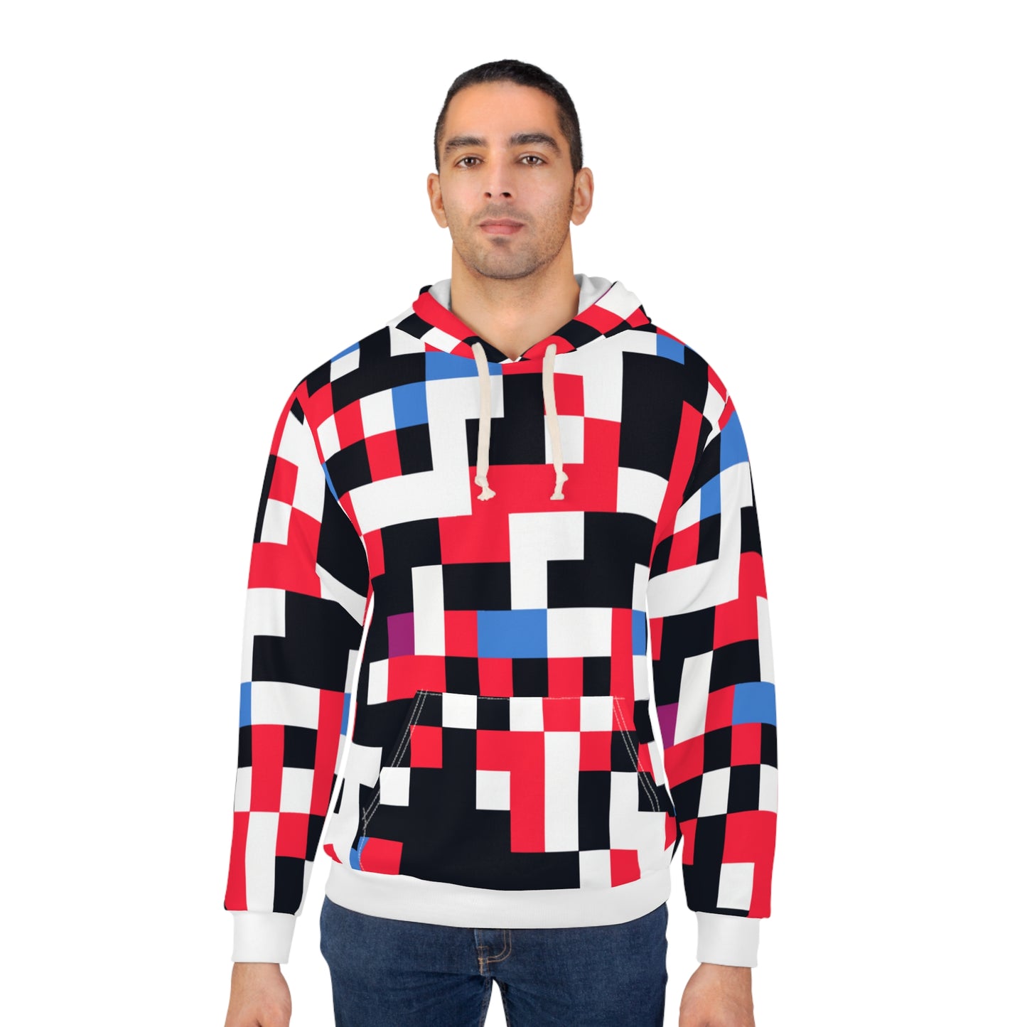 Colorful Pixelation - AI Art - Unisex Pullover Hoodie (AOP)