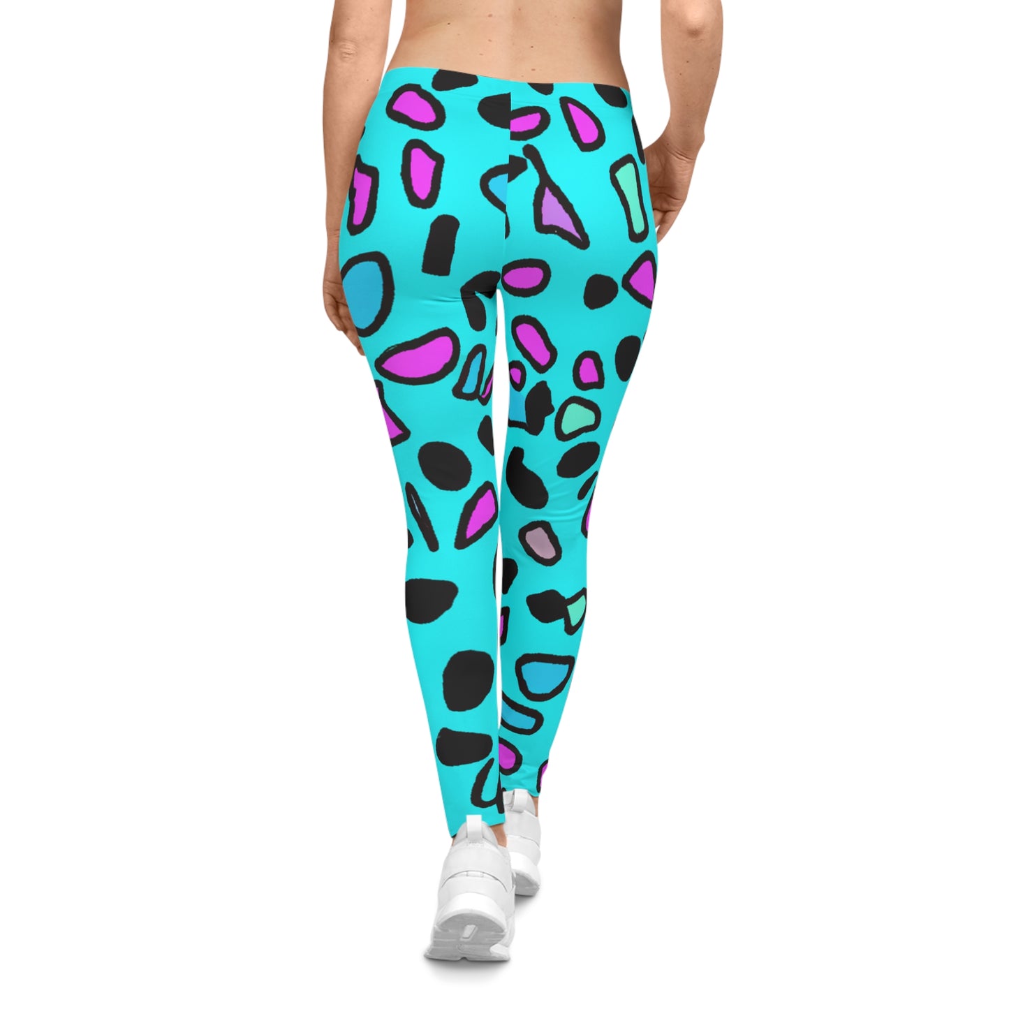 Turquoise Leopard - AI Art - Women's Casual Leggings (AOP)