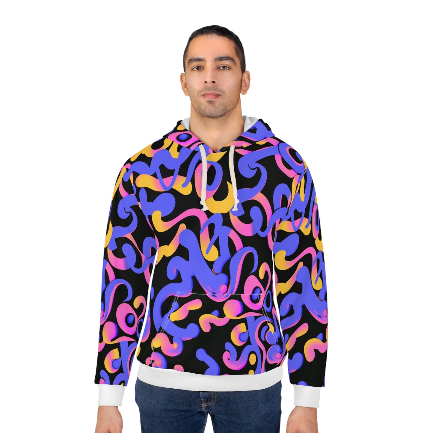 Psychedelic Octopus - AI Art - Unisex Pullover Hoodie (AOP)