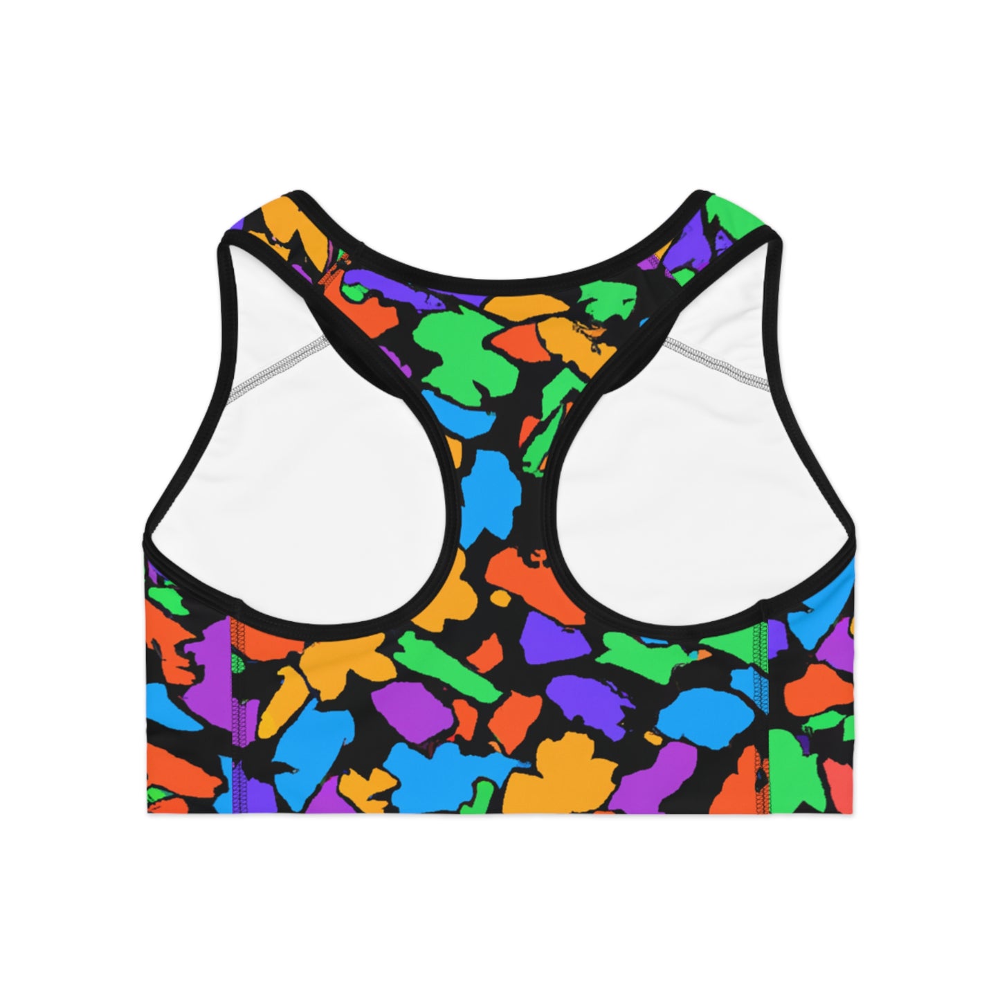 Cartoon Multi-Color Rubber Mulch - AI Art - Sports Bra (AOP)