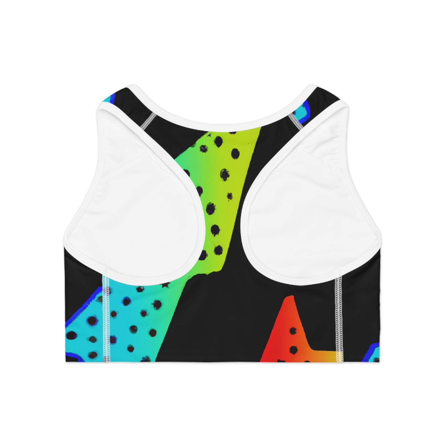 RGB Neon Comic Style w/ Polka Dots - AI Art - Sports Bra (AOP)