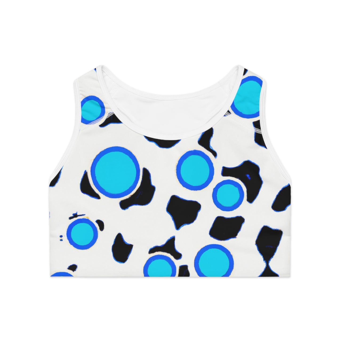 Blue Leopard Bubbles - AI Art - Sports Bra (AOP)