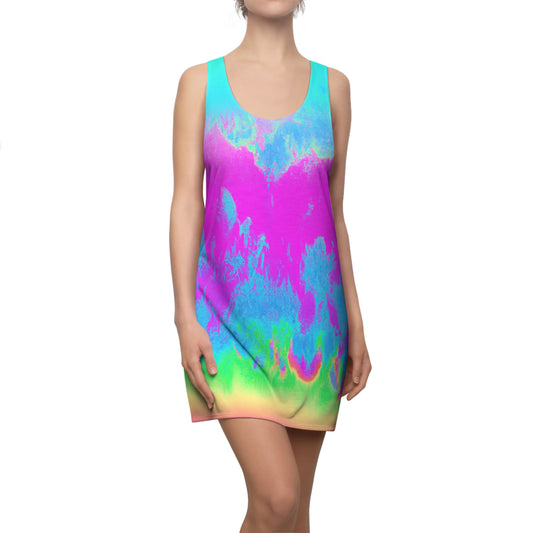 Hyperwave Pastel Splash - AI Art - Racerback Dress